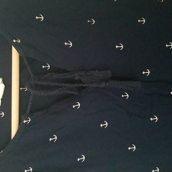 ⭐ 2/$5 BLL NYC Navy Blue Casual Dress with anchor pattern - Picture 2 of 3